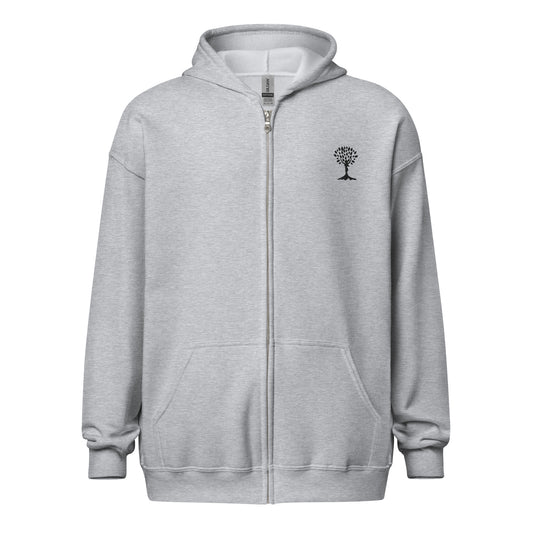 Unisex zip hoodie (black logo)